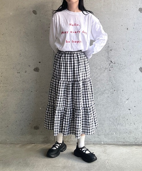 etta(エタ)の「ゆる文字ロンT/長袖Tシャツ(Tシャツ/カットソー・レディース・ホワイト・MEDIUM/SMALL/LARGE)」の5枚目の写真