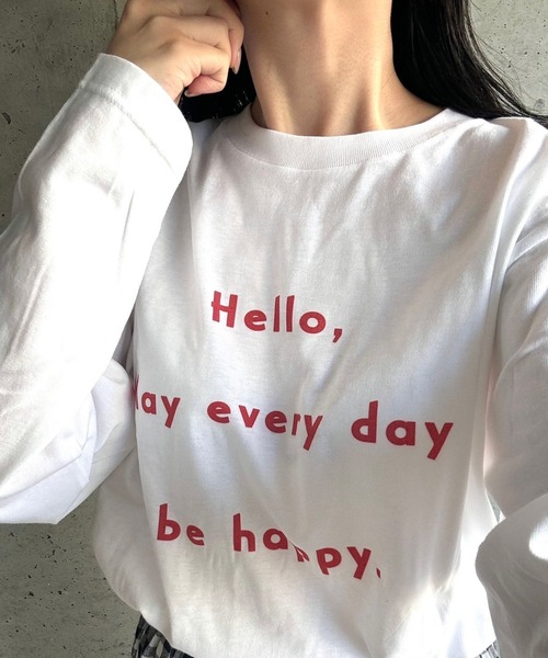 etta(エタ)の「ゆる文字ロンT/長袖Tシャツ(Tシャツ/カットソー・レディース・ホワイト・MEDIUM/SMALL/LARGE)」の7枚目の写真