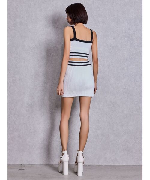 GYDA（ジェイダ）の「Symmetry GYDAパイルニットビスチェ（キャミソール・レディース・オレンジ/ブラック/オフホワイト・FREE）」の7枚目の写真