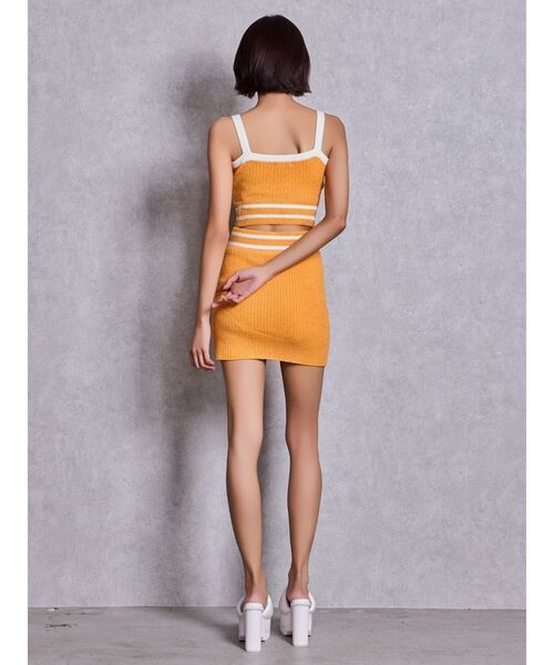 GYDA（ジェイダ）の「Symmetry GYDAパイルニットビスチェ（キャミソール・レディース・オレンジ/ブラック/オフホワイト・FREE）」の18枚目の写真