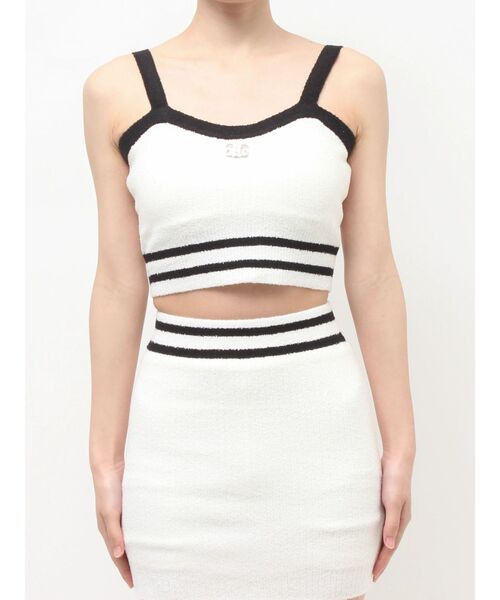 GYDA（ジェイダ）の「Symmetry GYDAパイルニットビスチェ（キャミソール・レディース・オレンジ/ブラック/オフホワイト・FREE）」の21枚目の写真