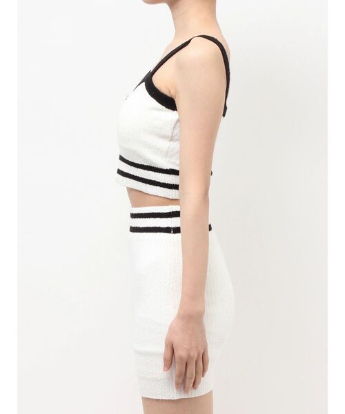 GYDA（ジェイダ）の「Symmetry GYDAパイルニットビスチェ（キャミソール・レディース・オレンジ/ブラック/オフホワイト・FREE）」の22枚目の写真