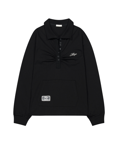 ILLIGO（イリゴ）の「オープンカラー ロングスリーブ ブラック（Tシャツ/カットソー・レディース・その他・OS）」の4枚目の写真
