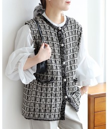 reca | ツィード調ニットベスト(ベスト)