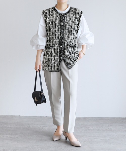 reca（レカ）の「ツィード調ニットベスト（ベスト・レディース・ブラック系その他・FREE）」の19枚目の写真