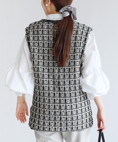 reca（レカ）の「ツィード調ニットベスト（ベスト・レディース・ブラック系その他・FREE）」の20枚目の写真