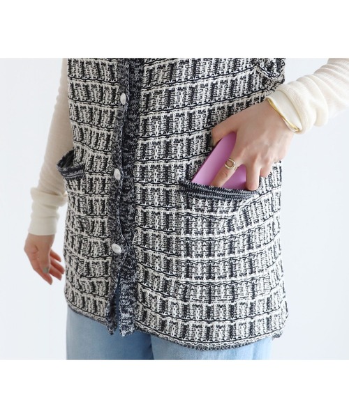 reca（レカ）の「ツィード調ニットベスト（ベスト・レディース・ブラック系その他・FREE）」の15枚目の写真