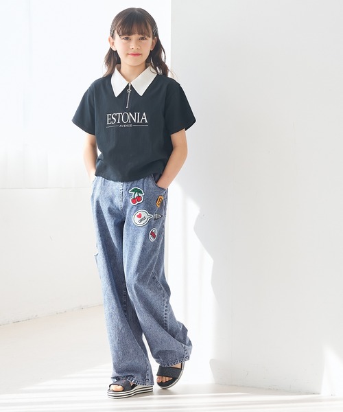 coca（coca）（コカ）の「キッズ　デニムワッペンパンツ（デニムパンツ・キッズ・ブルー/ブラック・120/130/140/150）」の7枚目の写真