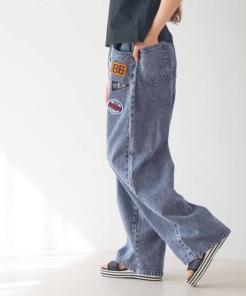 coca（coca）（コカ）の「キッズ　デニムワッペンパンツ（デニムパンツ・キッズ・ブルー/ブラック・120/130/140/150）」の8枚目の写真