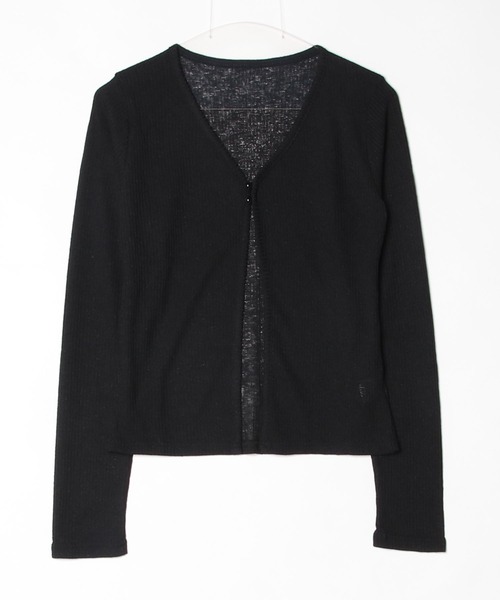 NUJOH(ヌゾ)の「Sheer Button Cardigan / シアーボタンカーディガン(カーディガン/ボレロ・レディース・ブルー/カーキ/アイボリー/ブラウン/ブラック/ライトピンク・FREE)」の9枚目の写真