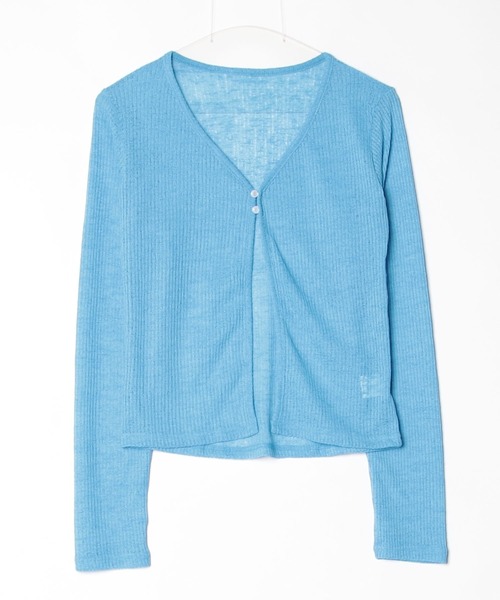 NUJOH(ヌゾ)の「Sheer Button Cardigan / シアーボタンカーディガン(カーディガン/ボレロ・レディース・ブルー/カーキ/アイボリー/ブラウン/ブラック/ライトピンク・FREE)」の10枚目の写真