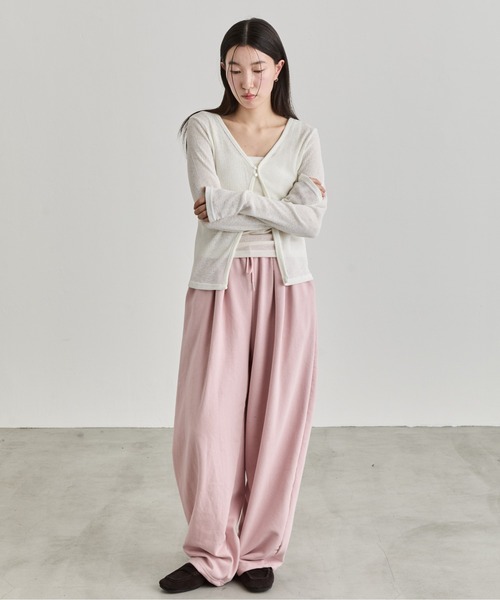 NUJOH(ヌゾ)の「Sheer Button Cardigan / シアーボタンカーディガン(カーディガン/ボレロ・レディース・ブルー/カーキ/アイボリー/ブラウン/ブラック/ライトピンク・FREE)」の21枚目の写真