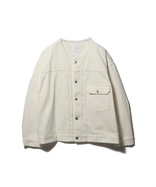 onegravity(ワングラビティ)の「onegravity / デニム トラッカージャケット(ブルゾン・メンズ・オフホワイト/ブラック・LARGE/MEDIUM)」の1枚目の写真