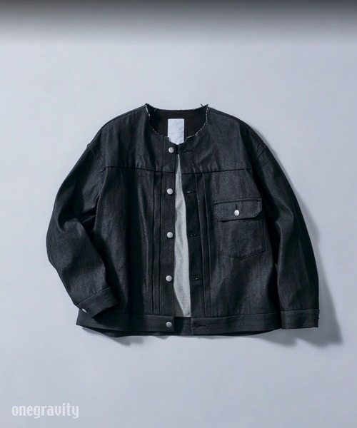 onegravity(ワングラビティ)の「onegravity / デニム トラッカージャケット(ブルゾン・メンズ・オフホワイト/ブラック・LARGE/MEDIUM)」の2枚目の写真