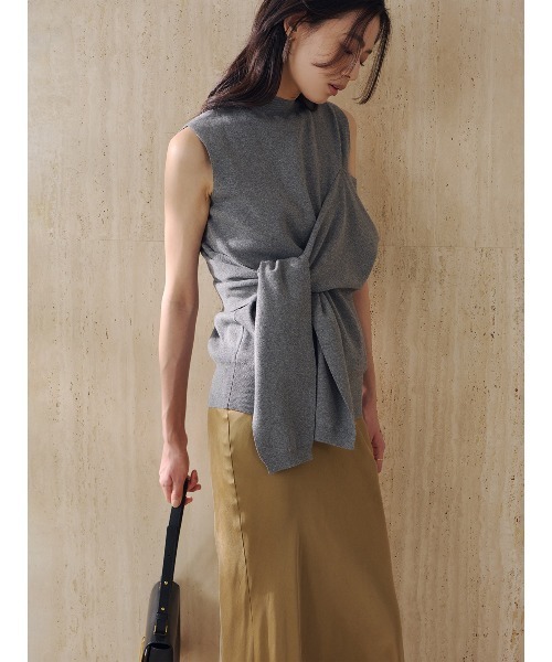 anuans（アニュアンス）の「アシメニュアンストップス（ニット/セーター・レディース・グレー/ホワイト/モカ・FREE）」の18枚目の写真