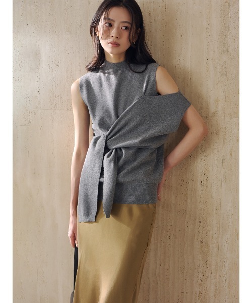 anuans（アニュアンス）の「アシメニュアンストップス（ニット/セーター・レディース・グレー/ホワイト/モカ・FREE）」の17枚目の写真