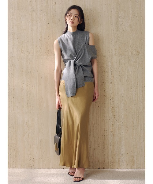 anuans（アニュアンス）の「アシメニュアンストップス（ニット/セーター・レディース・グレー/ホワイト/モカ・FREE）」の20枚目の写真