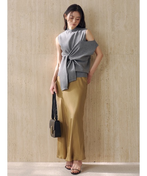 anuans（アニュアンス）の「アシメニュアンストップス（ニット/セーター・レディース・グレー/ホワイト/モカ・FREE）」の21枚目の写真