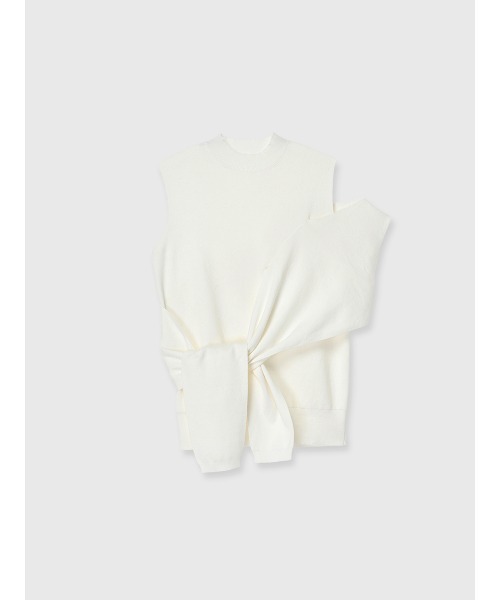 anuans（アニュアンス）の「アシメニュアンストップス（ニット/セーター・レディース・グレー/ホワイト/モカ・FREE）」の8枚目の写真