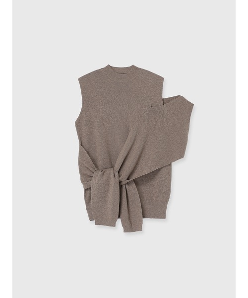 anuans（アニュアンス）の「アシメニュアンストップス（ニット/セーター・レディース・グレー/ホワイト/モカ・FREE）」の9枚目の写真