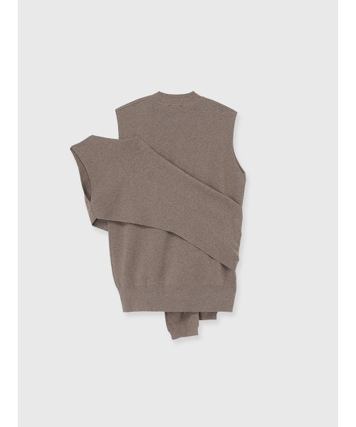 anuans（アニュアンス）の「アシメニュアンストップス（ニット/セーター・レディース・グレー/ホワイト/モカ・FREE）」の10枚目の写真