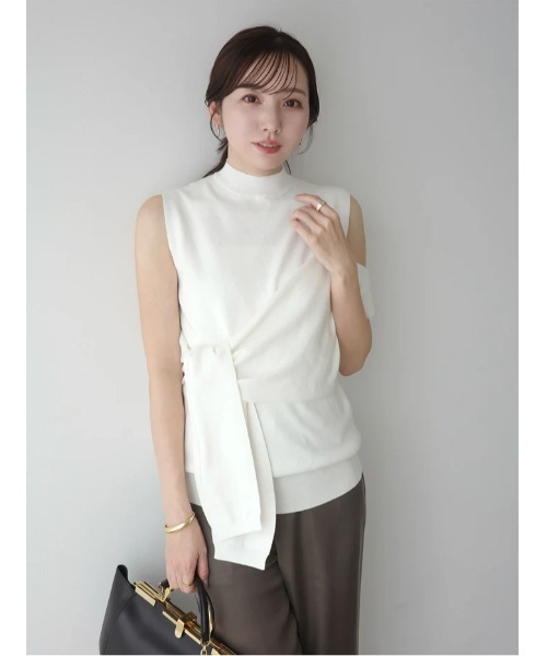 anuans（アニュアンス）の「アシメニュアンストップス（ニット/セーター・レディース・グレー/ホワイト/モカ・FREE）」の22枚目の写真