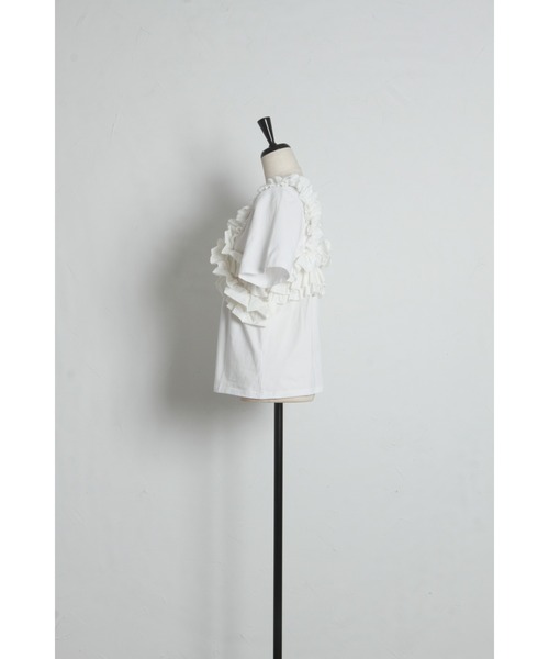 ARVELLIA（アルベリア）の「2WAY LAYERED RUFFLE TOP（Tシャツ/カットソー・レディース・ホワイト/ブラック・M）」の21枚目の写真