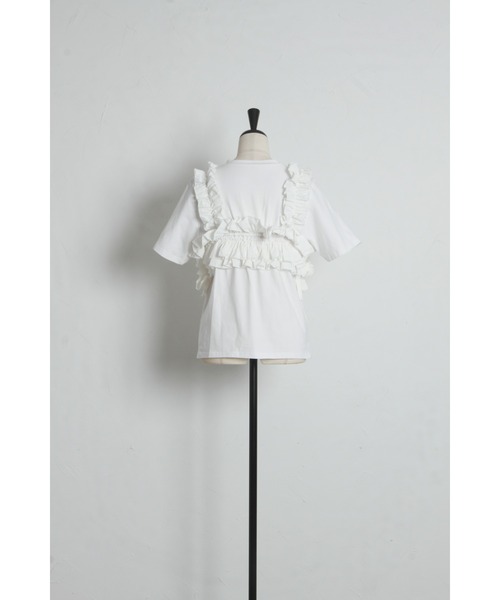 ARVELLIA（アルベリア）の「2WAY LAYERED RUFFLE TOP（Tシャツ/カットソー・レディース・ホワイト/ブラック・M）」の22枚目の写真