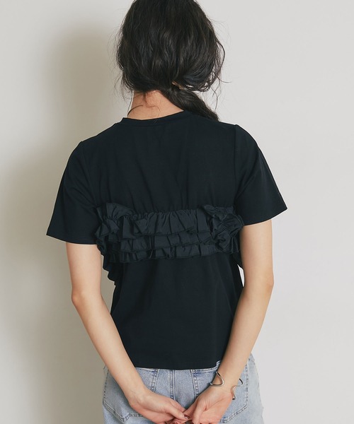 ARVELLIA（アルベリア）の「2WAY LAYERED RUFFLE TOP（Tシャツ/カットソー・レディース・ホワイト/ブラック・M）」の15枚目の写真