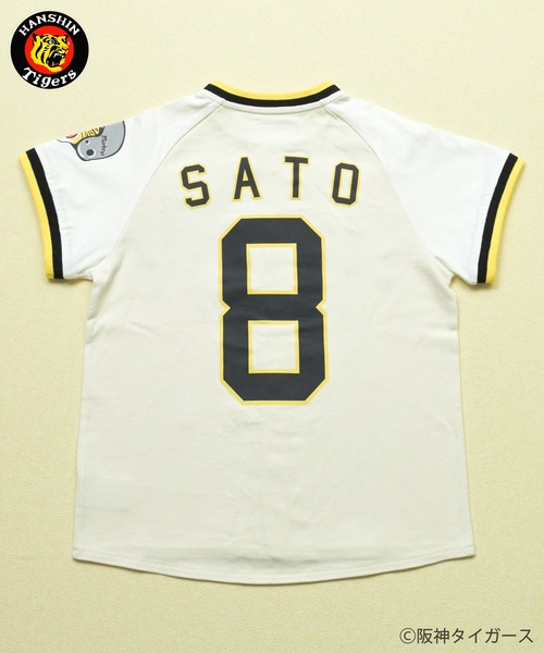 MARKEY'S（マーキーズ）の「【阪神タイガース】別注 半袖ベースボールシャツ/おとな（シャツ/ブラウス・レディース・ホワイト系4/ホワイト系6/ホワイト系7/ホワイト系8/ホワイト系1/ホワイト系2/ホワイト系5/ホワイト系3・170cm）」の5枚目の写真