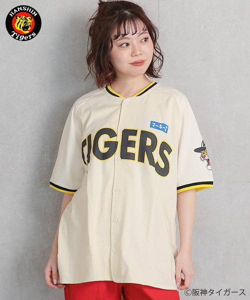 MARKEY'S（マーキーズ）の「【阪神タイガース】別注 半袖ベースボールシャツ/おとな（シャツ/ブラウス・レディース・ホワイト系4/ホワイト系6/ホワイト系7/ホワイト系8/ホワイト系1/ホワイト系2/ホワイト系5/ホワイト系3・170cm）」の13枚目の写真