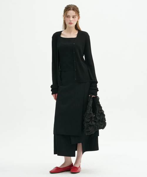 MICANE(ミケーネ)の「リデレレイヤードロングスカート(スカート・レディース・ブラック/アイボリー・SMALL/MEDIUM/LARGE/X-LARGE/XX-LARGE/X-SMALL)」の9枚目の写真
