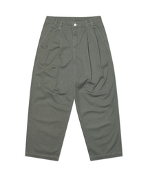 PAINTED TWO TUCK PANTS - KHAKI GRAY