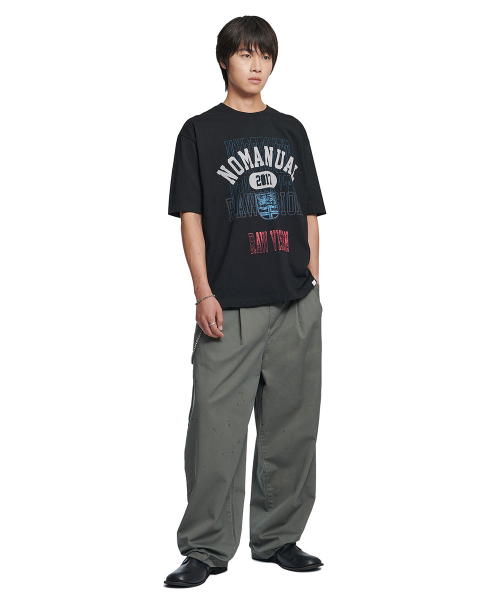 NOMANUAL(NOMANUAL)の「PAINTED TWO TUCK PANTS - KHAKI GRAY(その他パンツ・レディース・その他・SMALL/MEDIUM/LARGE/X-LARGE)」の3枚目の写真
