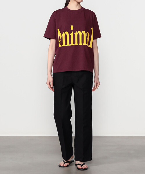 Bshop（ビショップ）の「STUDIO WEAREALLANIMALS | Animals Letter 半袖Tシャツ WOMEN（Tシャツ/カットソー・レディース・パープル系その他/ブラック系その他/Nat・S）」の4枚目の写真