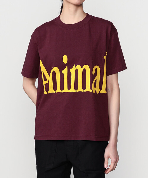 Bshop（ビショップ）の「STUDIO WEAREALLANIMALS | Animals Letter 半袖Tシャツ WOMEN（Tシャツ/カットソー・レディース・パープル系その他/ブラック系その他/Nat・S）」の3枚目の写真
