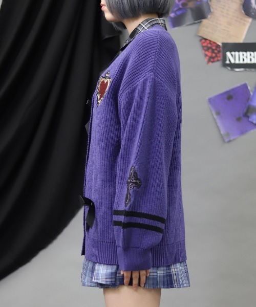 NIBBLE POISON(ニブルポイズン)の「刺繍ワッペンスクールCD(カーディガン/ボレロ・レディース・パープル/ブラック・MEDIUM)」の15枚目の写真