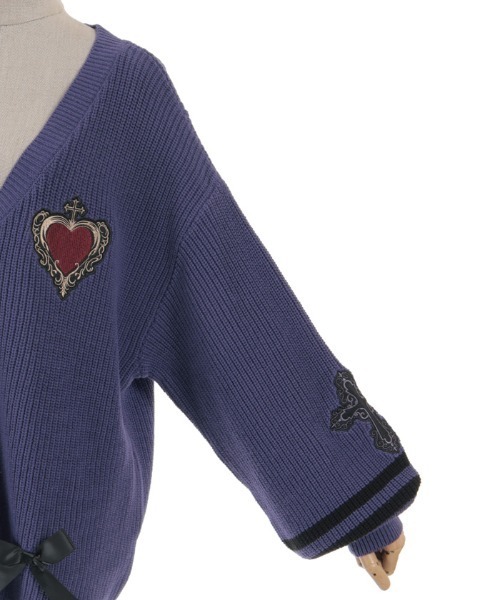 NIBBLE POISON(ニブルポイズン)の「刺繍ワッペンスクールCD(カーディガン/ボレロ・レディース・パープル/ブラック・MEDIUM)」の13枚目の写真