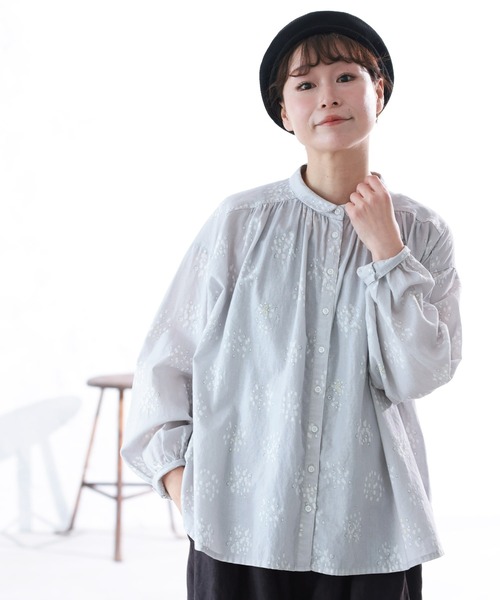 soulberry（ソウルベリー）の「檸檬の花のブラウス（シャツ/ブラウス・レディース・ライトグレー・L/M/5L/4L/3L/LL）」の3枚目の写真