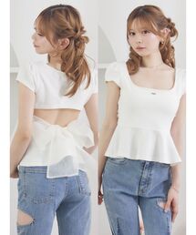 EATME | BACKリボンペプラムTOP(Tシャツ/カットソー)