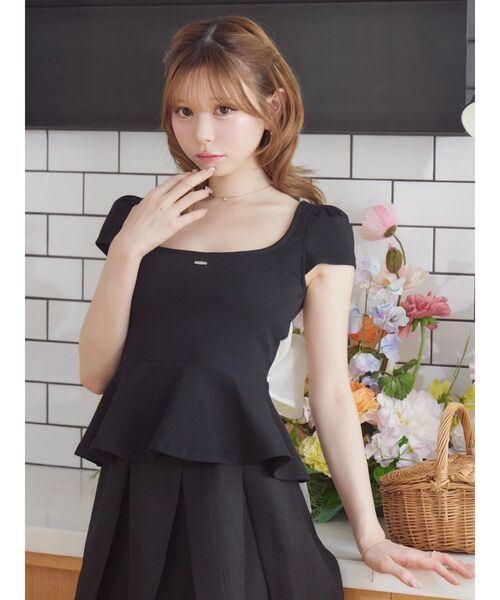 EATME(イートミー)の「BACKリボンペプラムTOP(Tシャツ/カットソー・レディース・レッド/ブラック/オフホワイト・FREE)」の10枚目の写真