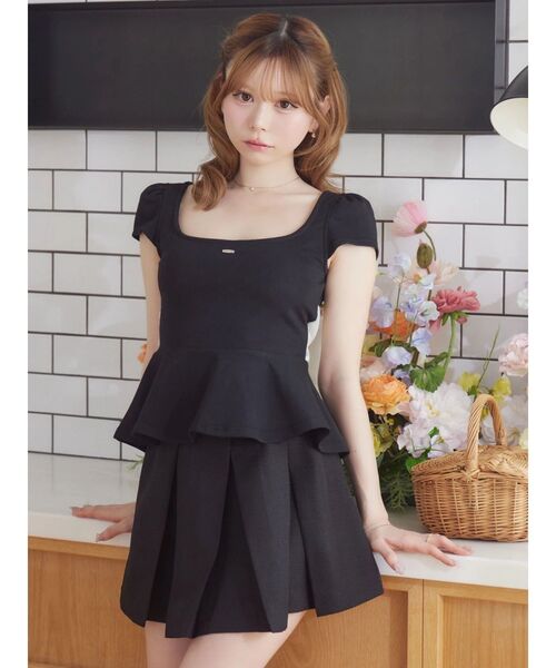 EATME(イートミー)の「BACKリボンペプラムTOP(Tシャツ/カットソー・レディース・レッド/ブラック/オフホワイト・FREE)」の12枚目の写真