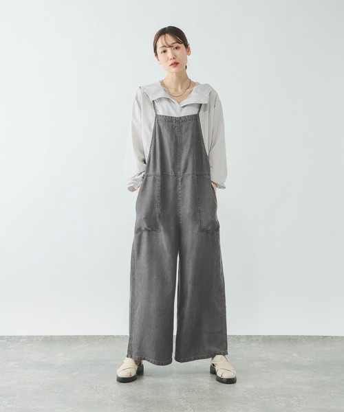 GLOBAL WORK(グローバルワーク)の「エアリーリラックスデニムキャミサロペ/656215(サロペット/オーバーオール・レディース・ブルー/ブラック・MEDIUM/LARGE)」の1枚目の写真