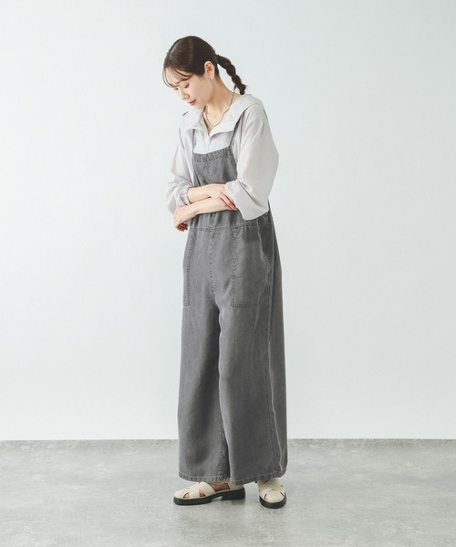 GLOBAL WORK(グローバルワーク)の「エアリーリラックスデニムキャミサロペ/656215(サロペット/オーバーオール・レディース・ブルー/ブラック・MEDIUM/LARGE)」の3枚目の写真