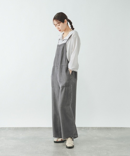 GLOBAL WORK(グローバルワーク)の「エアリーリラックスデニムキャミサロペ/656215(サロペット/オーバーオール・レディース・ブルー/ブラック・MEDIUM/LARGE)」の4枚目の写真