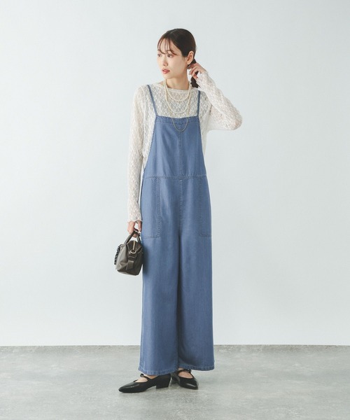 GLOBAL WORK(グローバルワーク)の「エアリーリラックスデニムキャミサロペ/656215(サロペット/オーバーオール・レディース・ブルー/ブラック・MEDIUM/LARGE)」の7枚目の写真