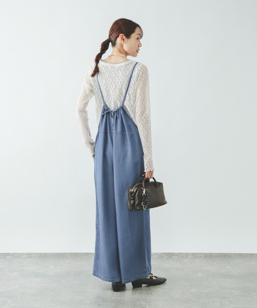 GLOBAL WORK(グローバルワーク)の「エアリーリラックスデニムキャミサロペ/656215(サロペット/オーバーオール・レディース・ブルー/ブラック・MEDIUM/LARGE)」の8枚目の写真