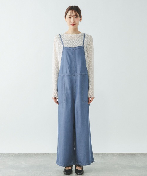 GLOBAL WORK(グローバルワーク)の「エアリーリラックスデニムキャミサロペ/656215(サロペット/オーバーオール・レディース・ブルー/ブラック・MEDIUM/LARGE)」の9枚目の写真