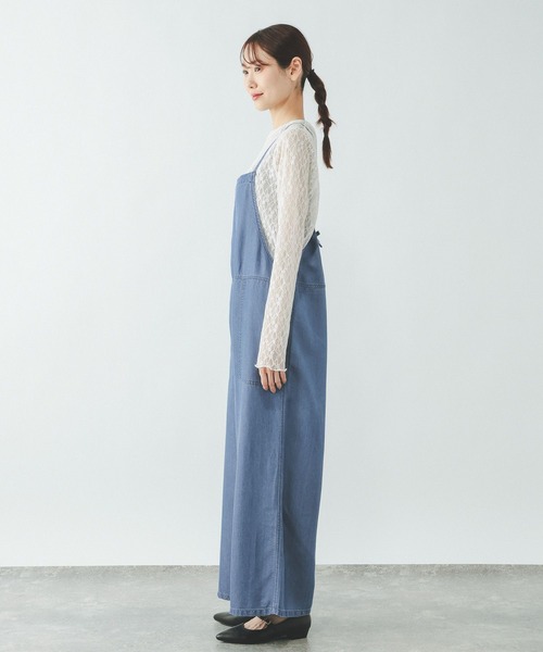 GLOBAL WORK(グローバルワーク)の「エアリーリラックスデニムキャミサロペ/656215(サロペット/オーバーオール・レディース・ブルー/ブラック・MEDIUM/LARGE)」の10枚目の写真