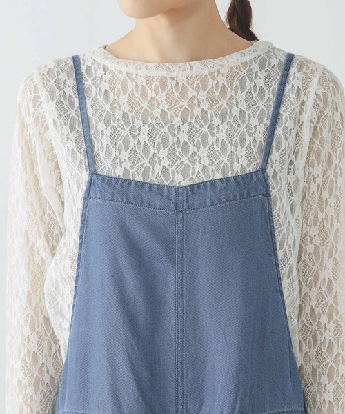 GLOBAL WORK(グローバルワーク)の「エアリーリラックスデニムキャミサロペ/656215(サロペット/オーバーオール・レディース・ブルー/ブラック・MEDIUM/LARGE)」の12枚目の写真